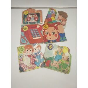 6 Vintage Golden Shape Books 60's & 70's Firehouse Sleep Raggedy Ann & Andy Etc.